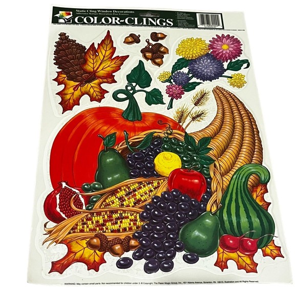 Vintage Thanksgiving Window Clings 5 Sheets - Picture 6 of 6